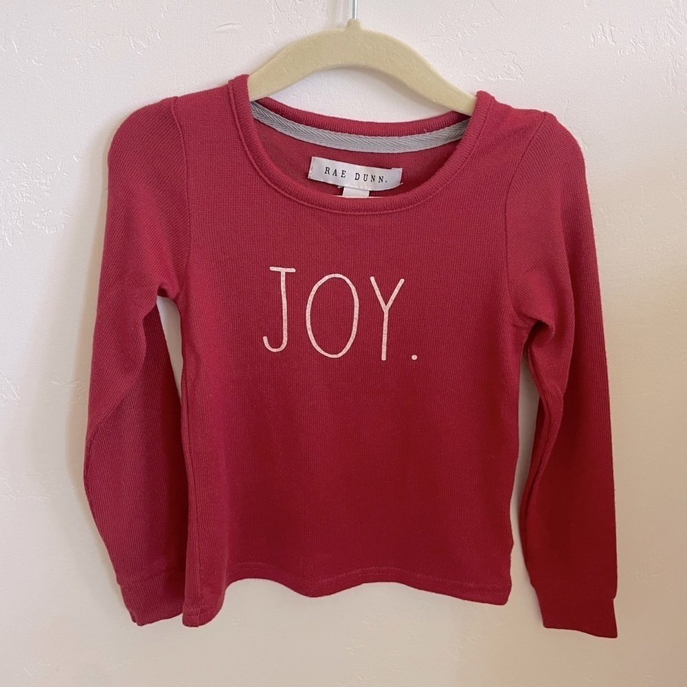 Rae Dunn Baby 2T Joy Red Long Sleeve Baby Pajama Lounge Holiday Christmas
